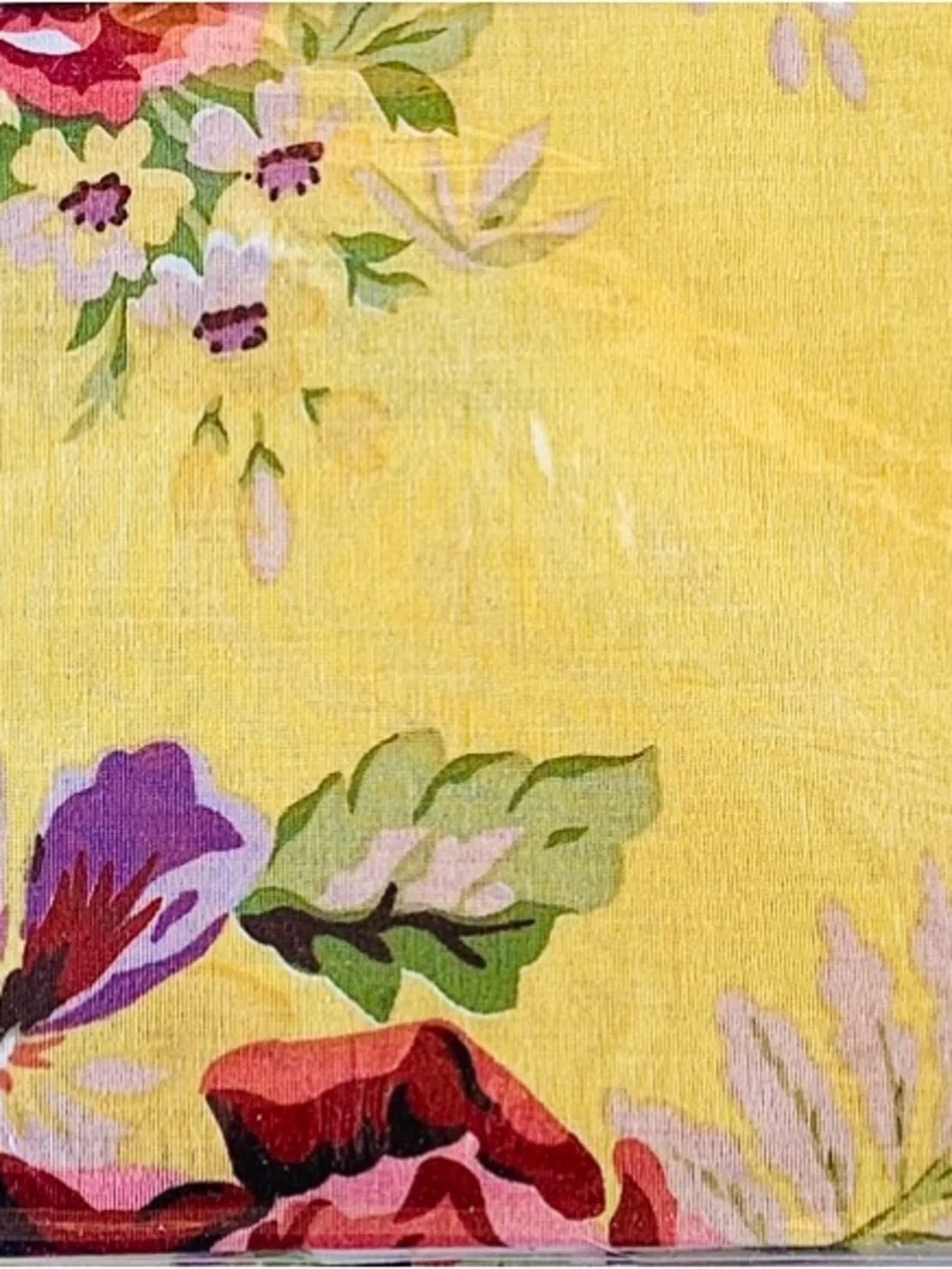 RALPH LAUREN BROOKE YELLOW FLORAL FULL DEEP FITTED SHEET NEW VINTAGE